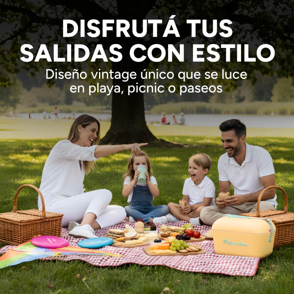 Conservadora Hielera Vintage 12L Litros Latas Hielo Polarbox Color Amarillo