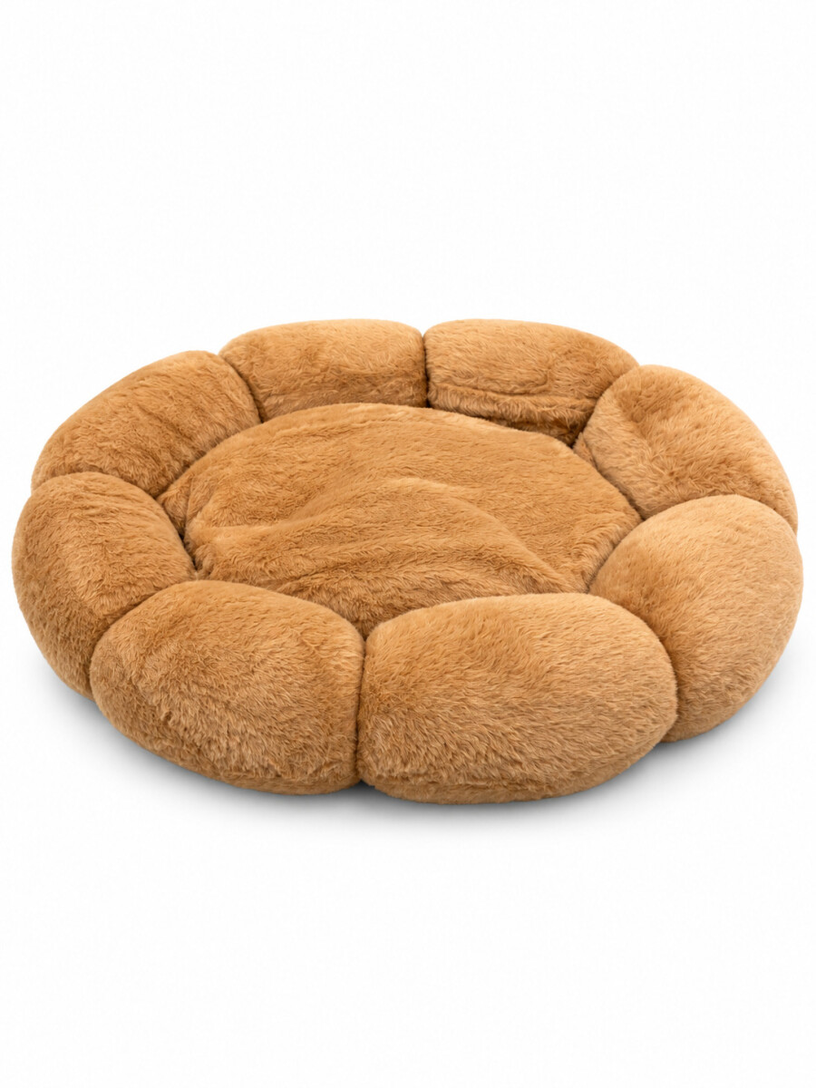 CAMA PERROS FLOR - MARRON 