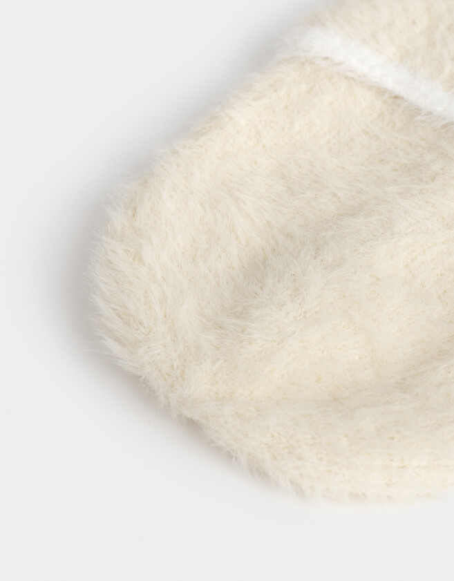 Gorro Gorro Peluche Bordado - Blanco Crudo