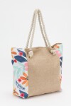 Bolso playero Beige Floreado