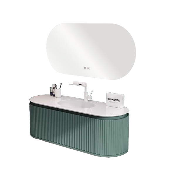 CONJUNTO DE BAÑO HABITARE MODELO LT6004-80 / MUEBLE PVC+ BACHA + ESPEJO CIRCULAR C/ LUZ LED - 80 cm Conjunto De Baño Habitare Modelo Lt6004-80 / Mueble Pvc+ Bacha + Espejo Circular C/ Luz Led - 80 Cm