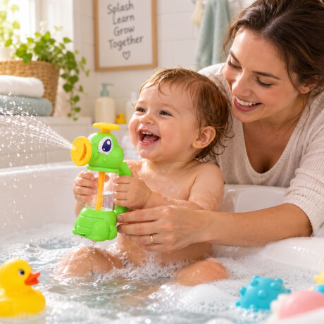 Juguete Baño Dragon Spray Rociador Agua Infantil Verde/amarillo