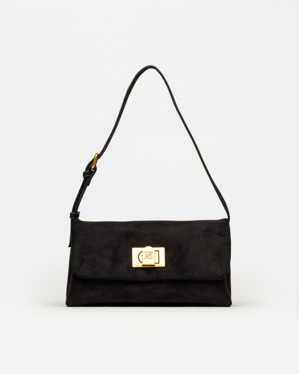 Cartera al hombro Leisure efecto gamuza - Negro 