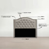 JUEGO DE DORMITORIO SOMMIER MESA DE LUZ RESPALDO ALMOHADA BEIGE Juego De Dormitorio Sommier Mesa De Luz Respaldo Almohada Beige