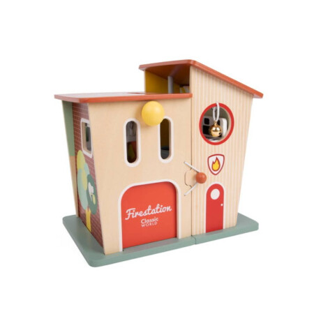 Estación de Bomberos de Madera Classic World Play Set Portatil Montessori