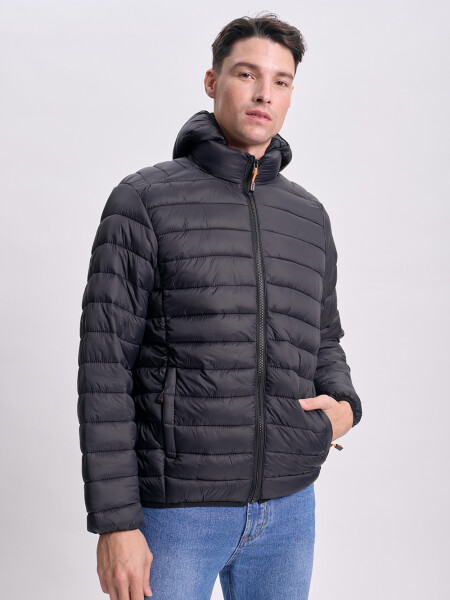 Campera capitoneada Negro