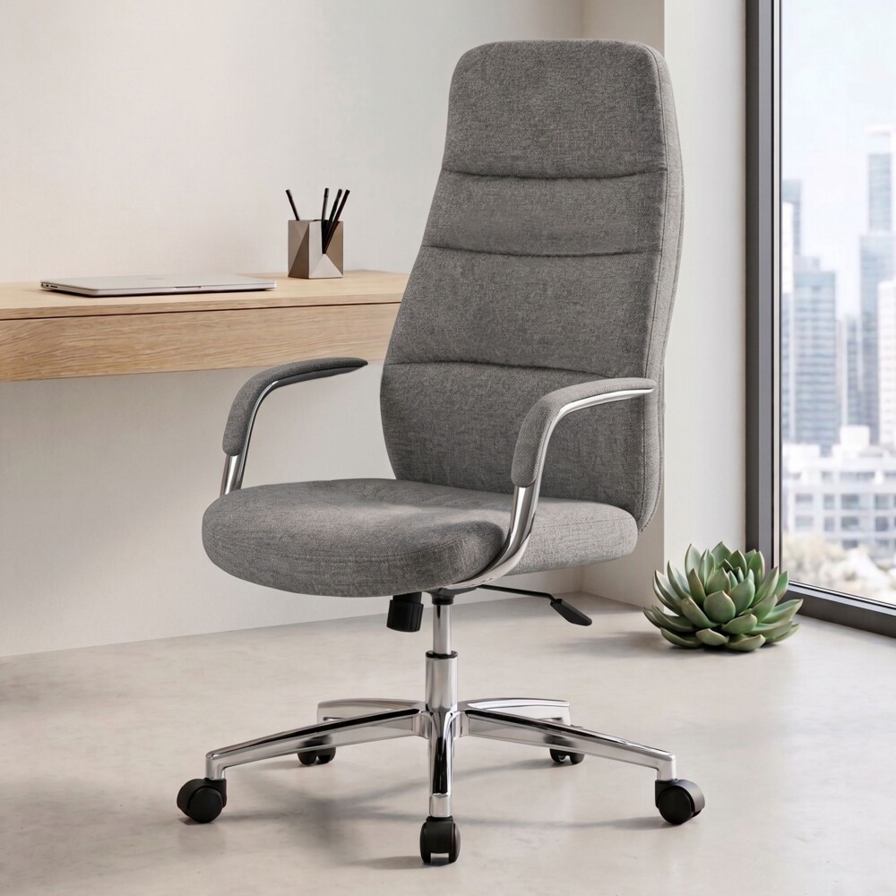 Silla de oficina Cromada 4 Posiciones - Le Mans Gris Oscuro