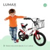 Bicicleta Rodado 12 Con Canasto Y Caramañola Niño Niña Rojo