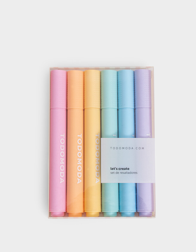 Resaltadores Liso Set De Resaltadores Pasteles - Combinacion Multicolor