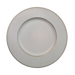PLATO DE SITIO 33CM BLANCO C/LINEAS Y BORDE DORADO PLATO DE SITIO 33CM BLANCO C/LINEAS Y BORDE DORADO