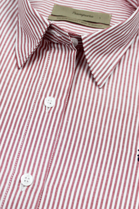Camisa dama Suspiro de Algodón Raya Roja