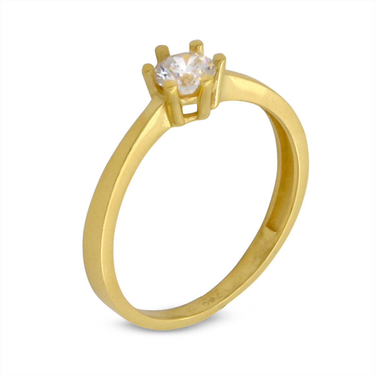 Anillo de oro 18 ktes con circonia, CINTILLO. 
