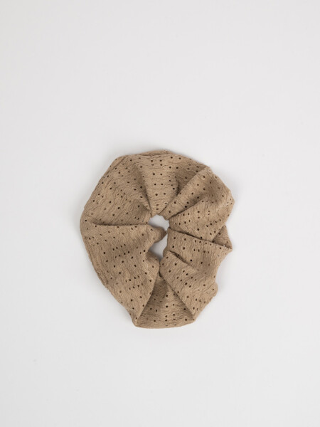 Scrunchie textura Beige