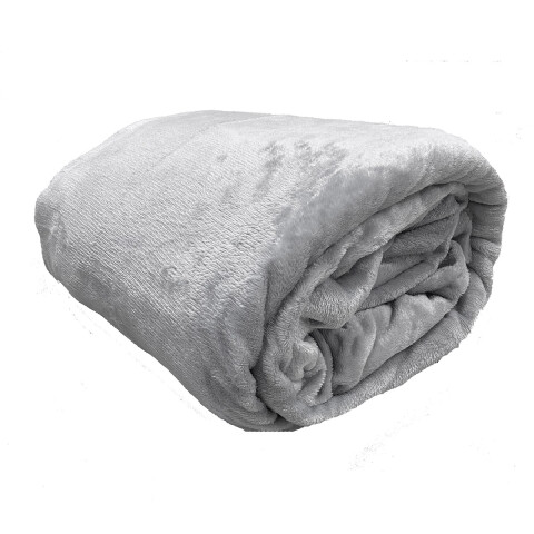 Frazada Flannel 1 Plazas Home Class 150 x 240 cm GRIS