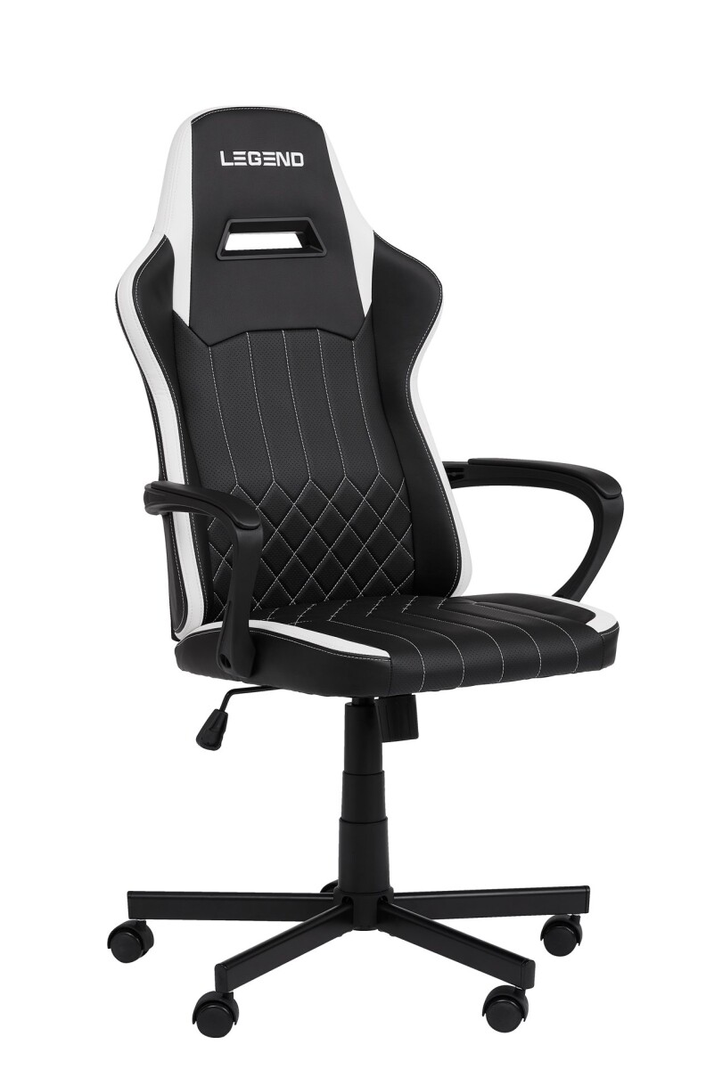 Silla gaming LERBJERG polipiel negro/blanco 