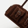 Bolso Indie en cuero gamuza Chocolate