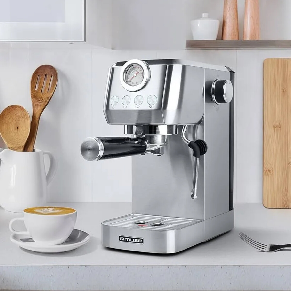 Cafetera Expresso Muse Ms250em 15bares 1350w - CAFETERA EXPRESSO MUSE MS250EM 