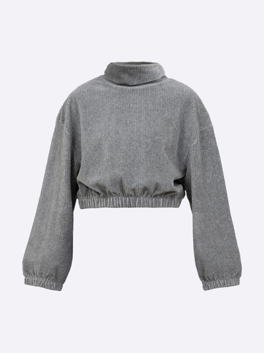 Sweater acanalado - gris 