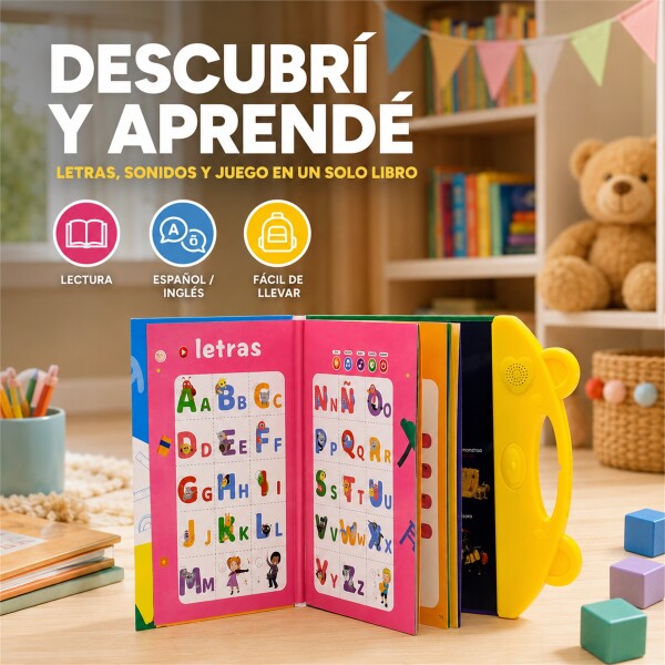 Libro Didáctico Interactivo Bilingüe con 20 Hojas Táctiles DISEÑO 1