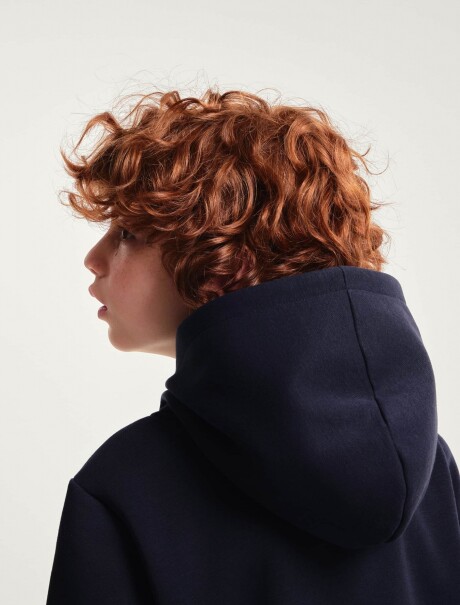 BUZO INFANTIL CON CAPUCHA AZUL