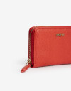 Billetera Zip Round Billetera Con Cierre Cremallera - Rojo Labial