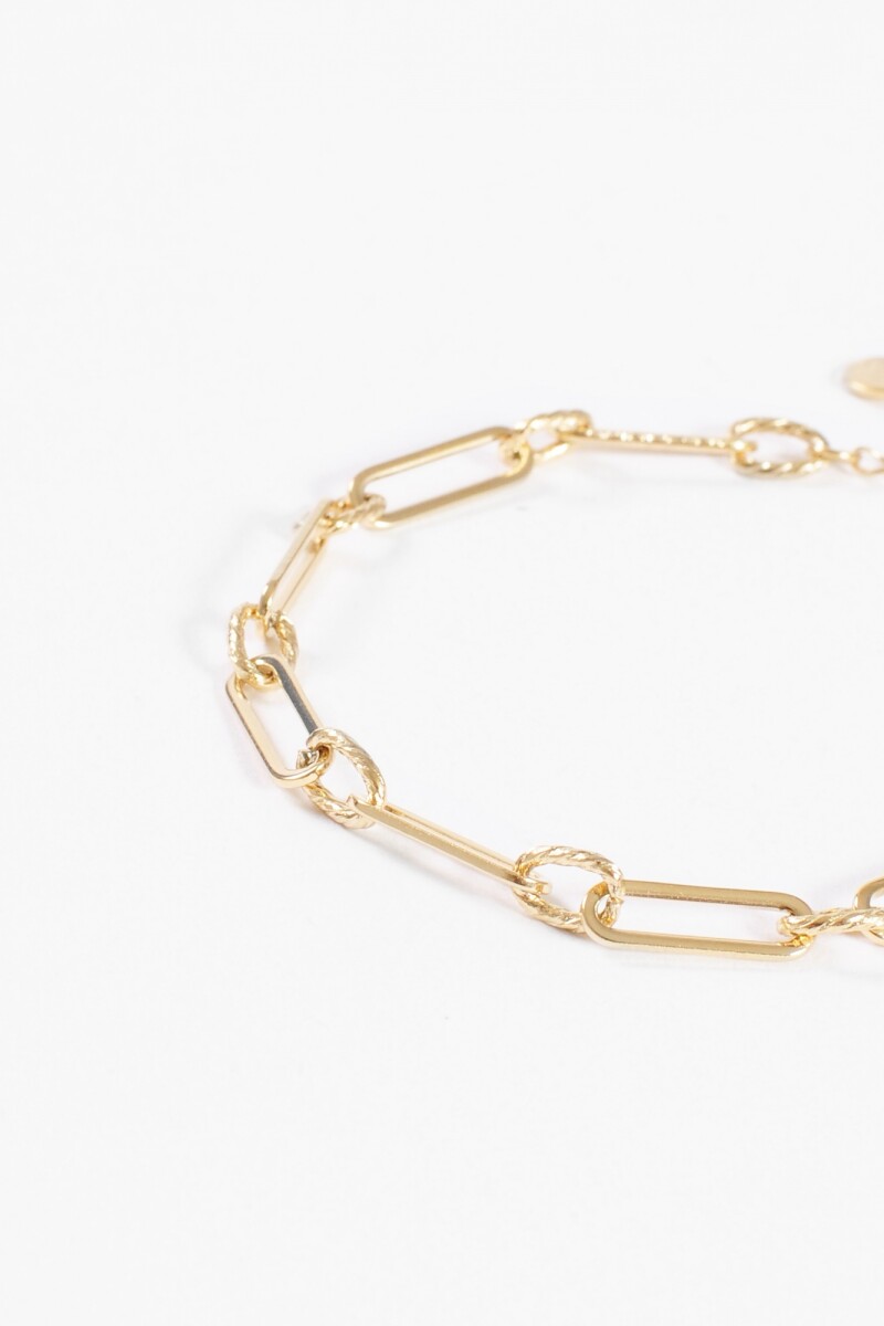 Pulsera acero eslabón dorado