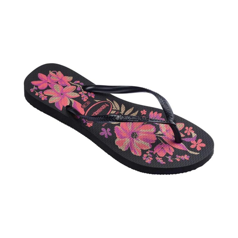 Sandalias Havaianas Slim Organic Mujer Negro/gris/gold