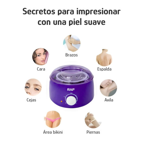 Calentador De Cera 65W Profesional Olla Temp Regulable Violeta