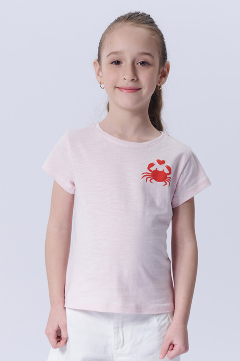 Remera manga corta slub estampa Cangrejo Rosa