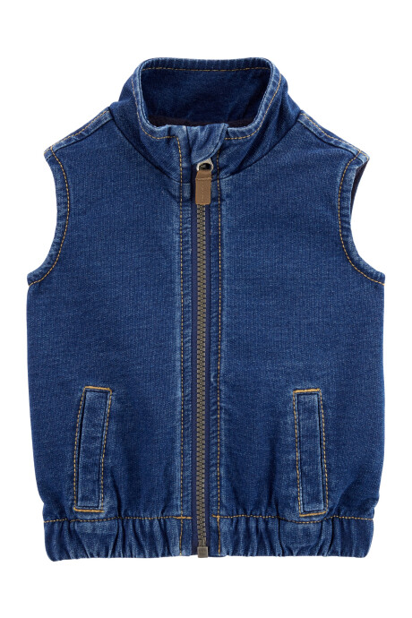 Chaleco jean con forro de micropolar Sin color