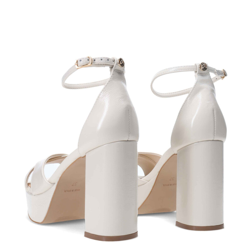 Sandalias de Mujer Bottero con Plataforma y Pulsera Blanco Hueso