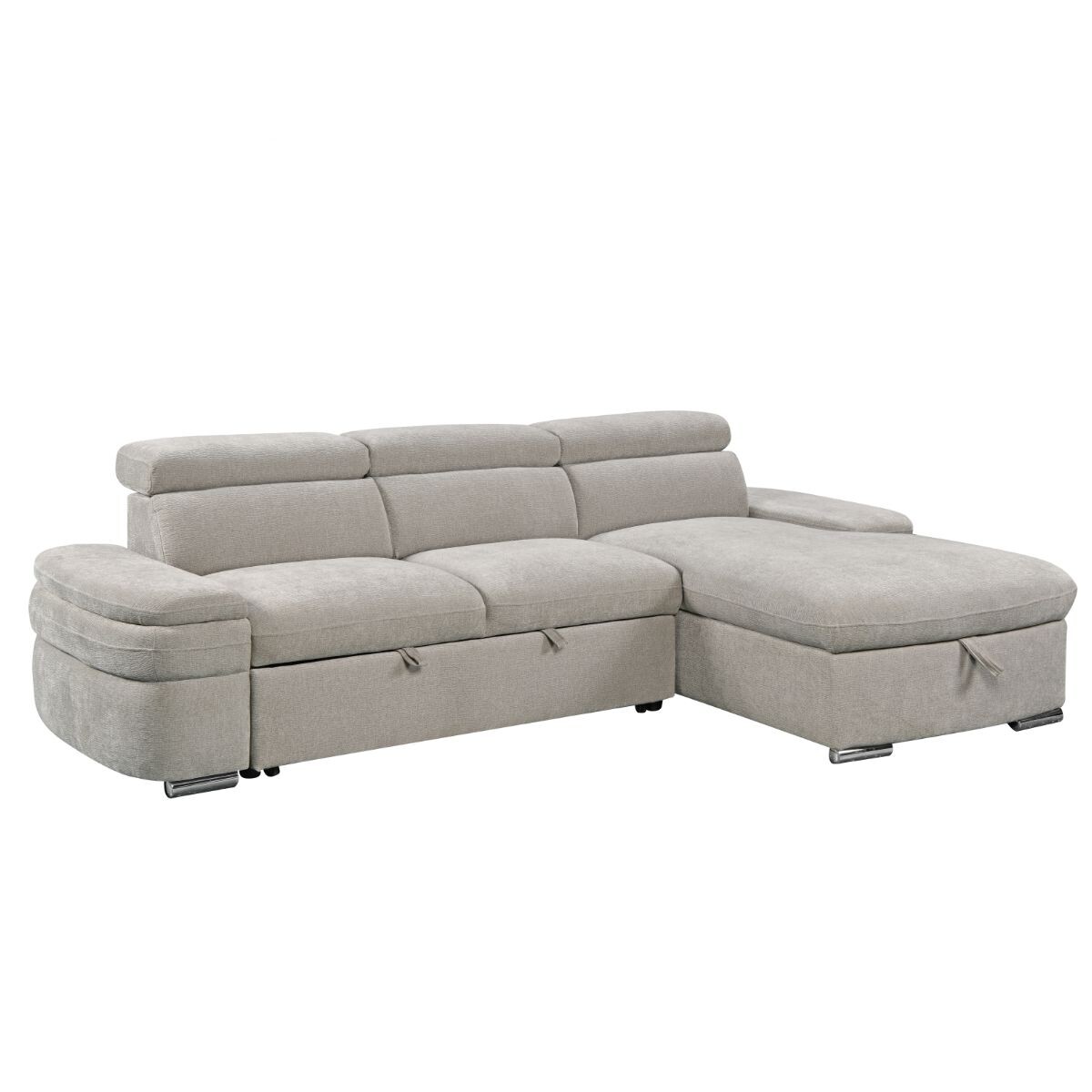 Rinconera Nikos - Tela Microfibra - Chaise derecho - City 451 (Gris) 