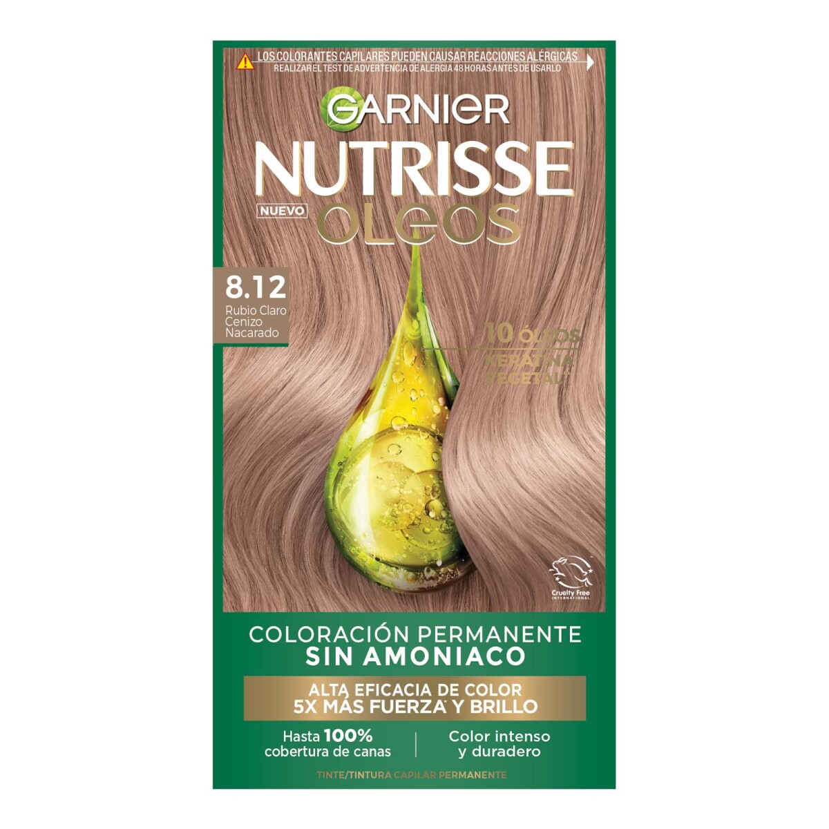 Garnier Nutrisse oleos Sin amoníaco - 8.12 Rubio claro cenizo nacarado 