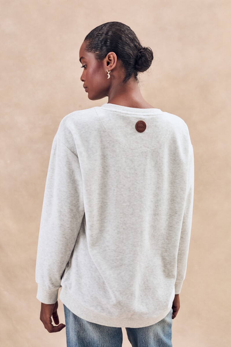 Sweater Algodón Velour Gris Melange