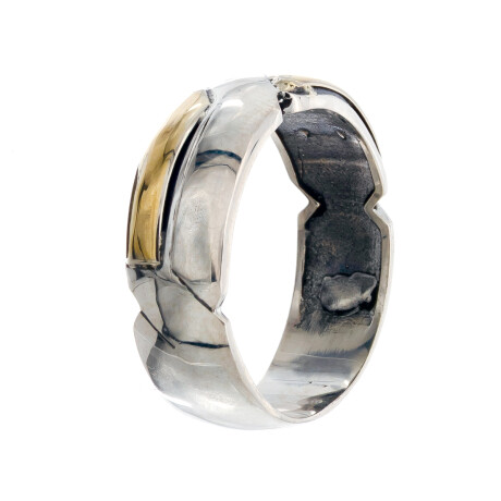 Anillo de plata 925 y double en oro 18 ktes. Anillo de plata 925 y double en oro 18 ktes.