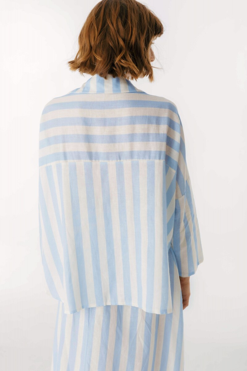 Camisa Zeia Rayas Celeste