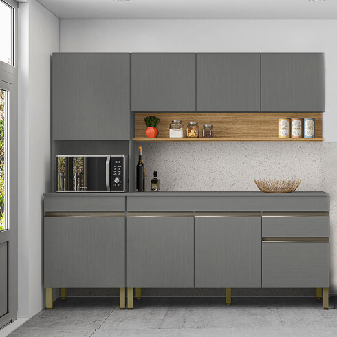 JUEGO DE COCINA MODULAR, REQUIERE ENSAMBLADO, MOBILIARIO GAMAS DE GRIS