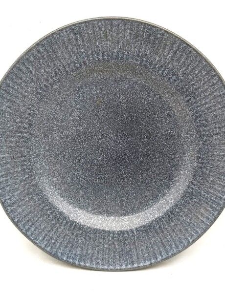 PLATO DE MESA D28CM GRIS MOTEADO BORDE LINEAS PLATO DE MESA D28CM GRIS MOTEADO BORDE LINEAS