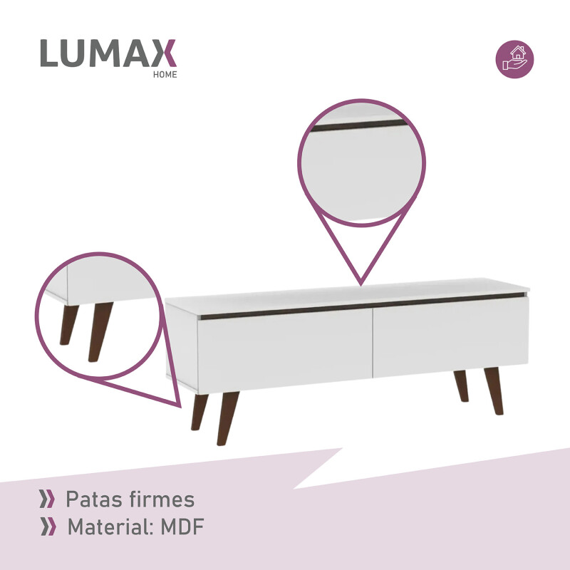 Rack para TV Lumax 2 puertas rustico 55 pulgadas Blanco