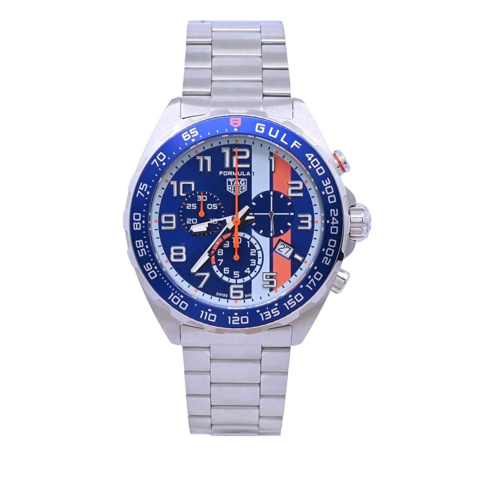 Tag Heuer Fórmula 1 Chronograph X Gulf quartz 43 mm, con estuche y papeles Tag Heuer Fórmula 1 Chronograph X Gulf quartz 43 mm, con estuche y papeles