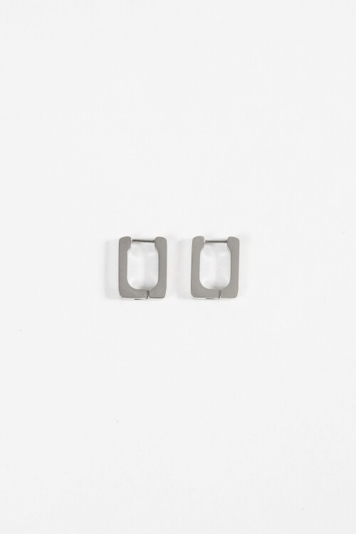 Aros acero cuadrado plateado