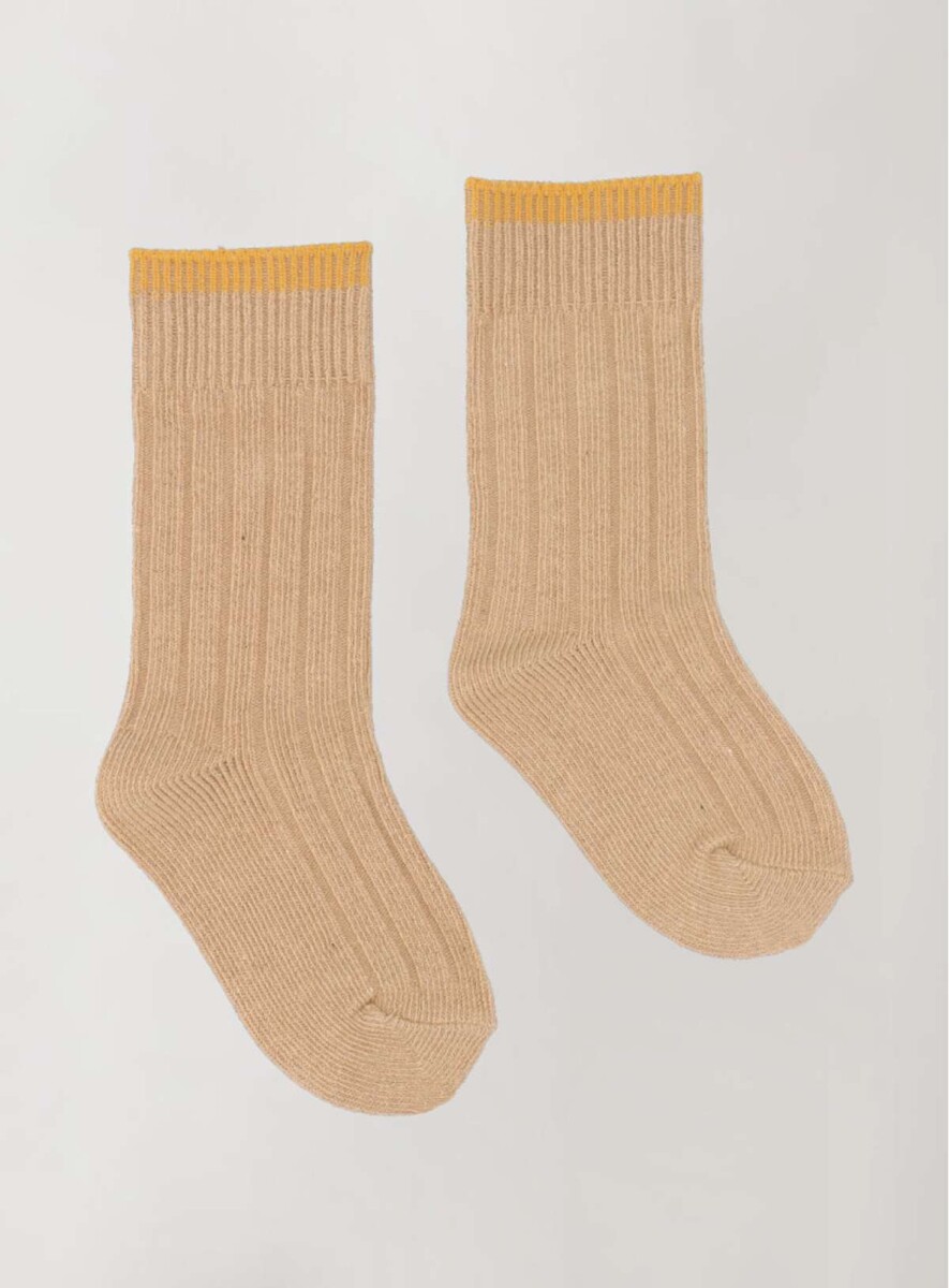 Medias bebes de rib algodón organico - Tostado 