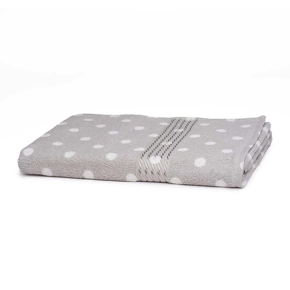Toalla de Mano Estampada Prisma 100% Algodón 50 x 80 cm - Gris / Lunares Blancos 