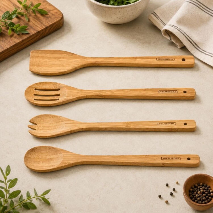 Set De Menage Utensilios Cocina de Bamboo Tramontina 4Pzas Set De Menage Utensilios Cocina de Bamboo Tramontina 4Pzas