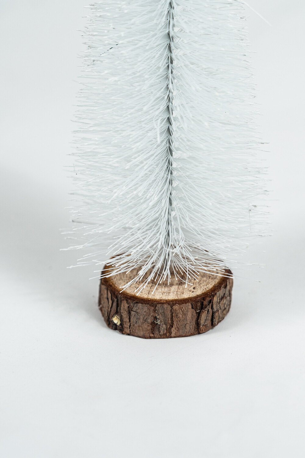 Deco Navidad Pino Nieve Con Base De Madera Blanco