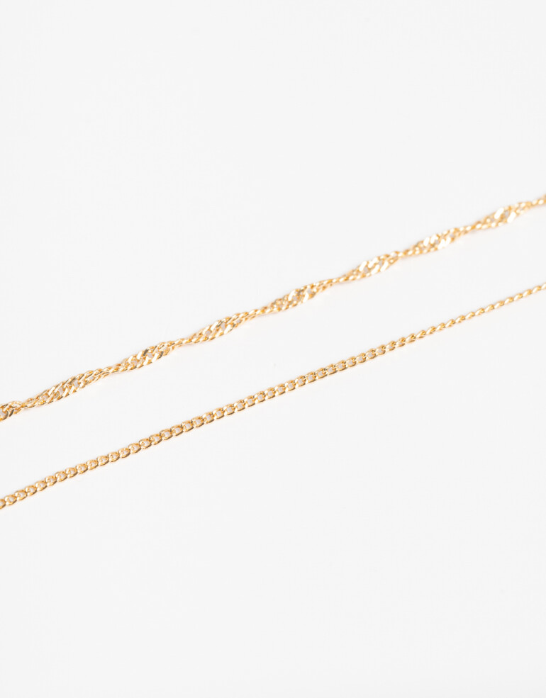 Pulseras Flexibles Sets Metal Set De Pulseras Flexibles Bañado En Oro - Dorado