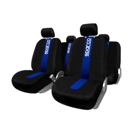 Cubreasientos Auto Logo Sparco Universales Tela Azul
