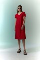 Vestido escote V rojo