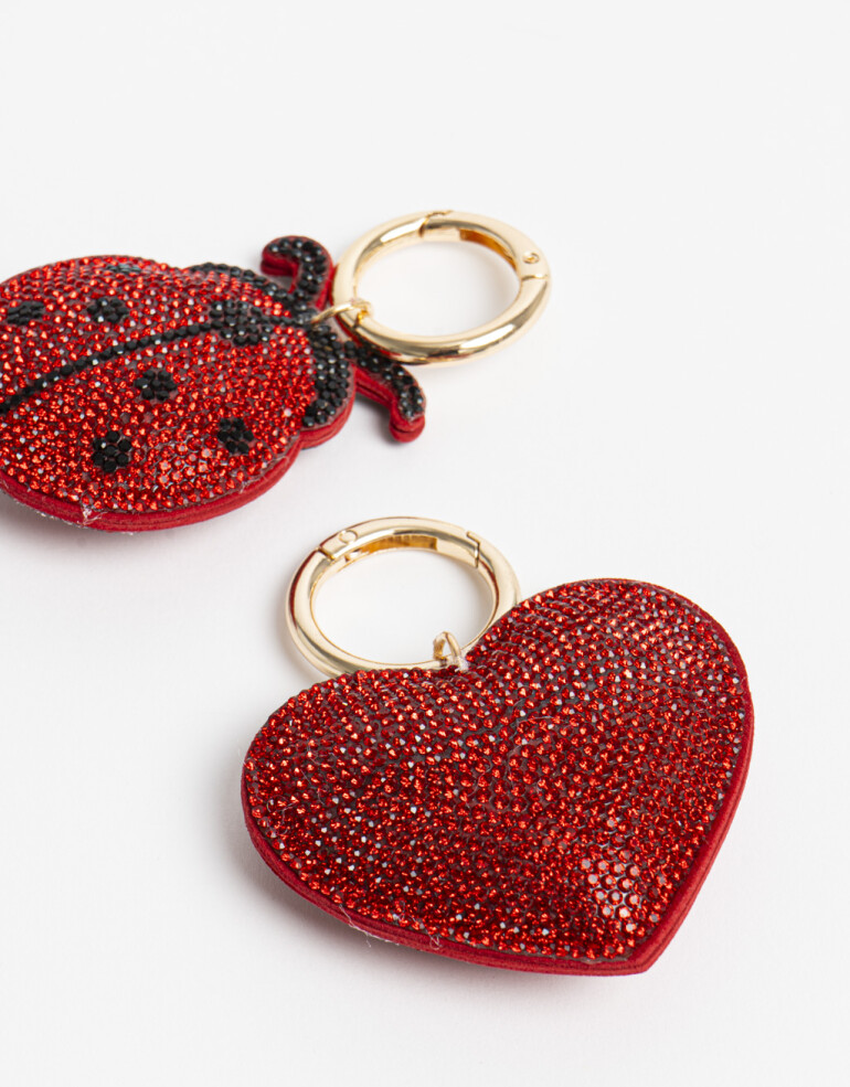 Llavero Strass Set 2 Llaveros De Strass - Rojo Medio