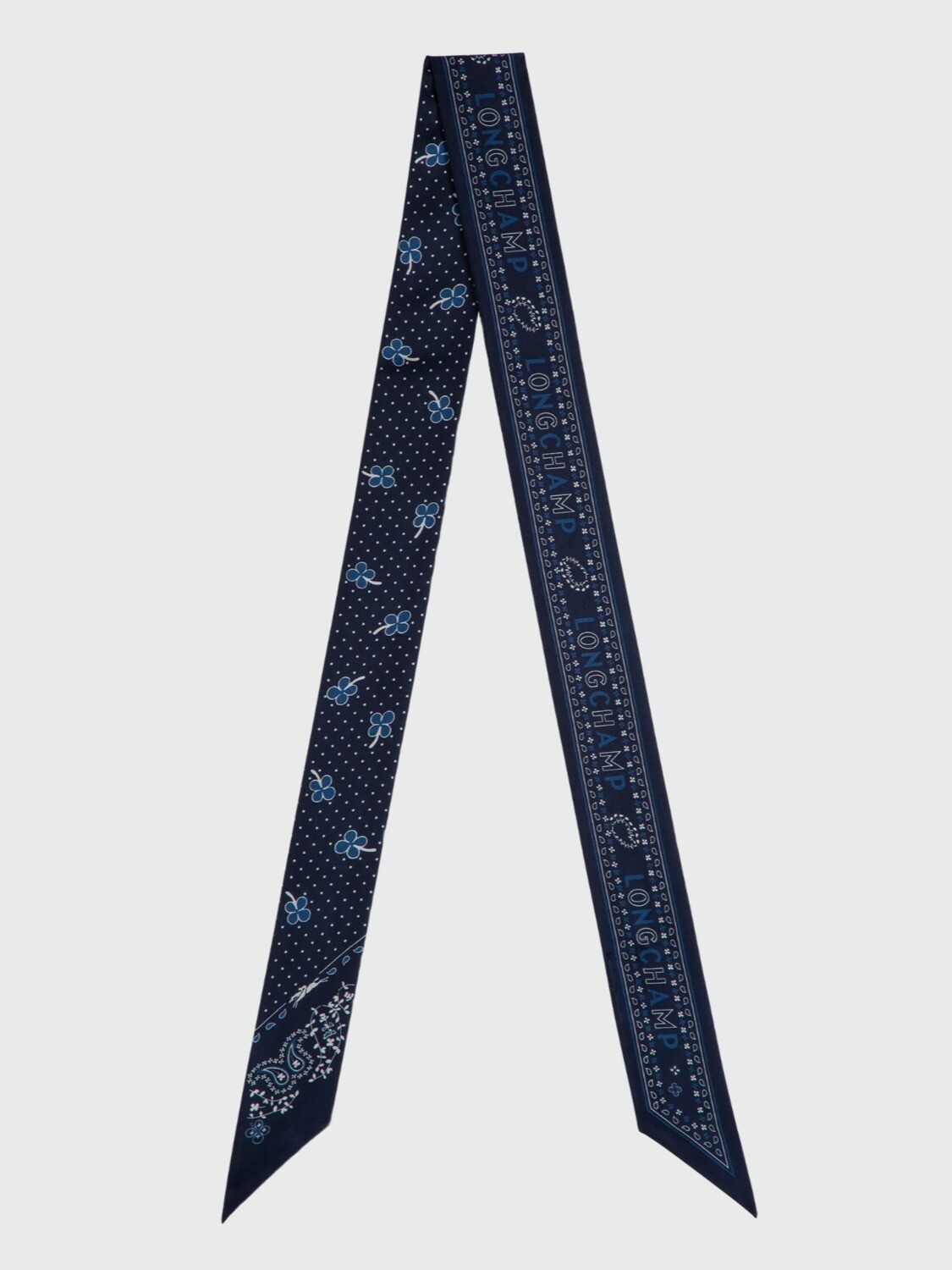 LONGCHAMP - PAÑUELO BANDANA DE SEDA Azul